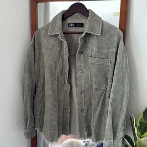 ZARA Olive green corduroy shaket